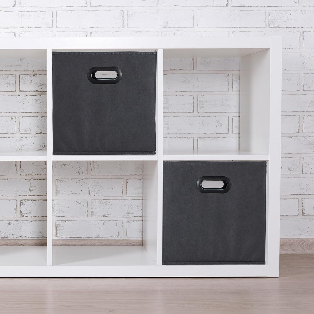Relaxdays Aufbewahrungsbox, 4er Set, Faltbare Regalboxen, Grifflöcher, HBT 32 x 33 x 33 cm, Faltboxe