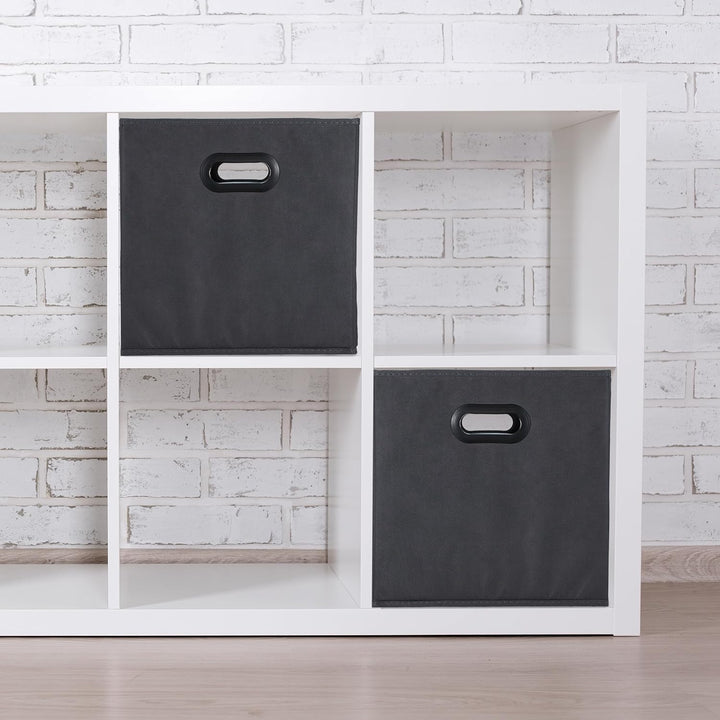 Relaxdays Aufbewahrungsbox, 4er Set, Faltbare Regalboxen, Grifflöcher, HBT 32 x 33 x 33 cm, Faltboxe