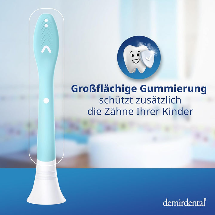 demirdental Kinder Ersatzbürsten passend für Philips Sonicare Kids, Bürstenköpfe ab 7 Jahre, entspri