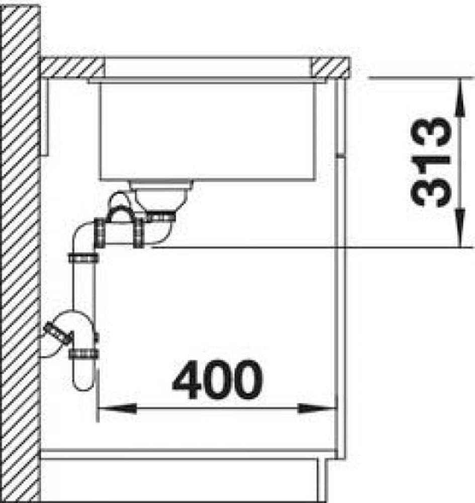 BLANCO SUBLINE 340/160-U | SILGRANIT weiss | Einbauart: Unterbau | Hauptbecken links | ohne Ablauffe