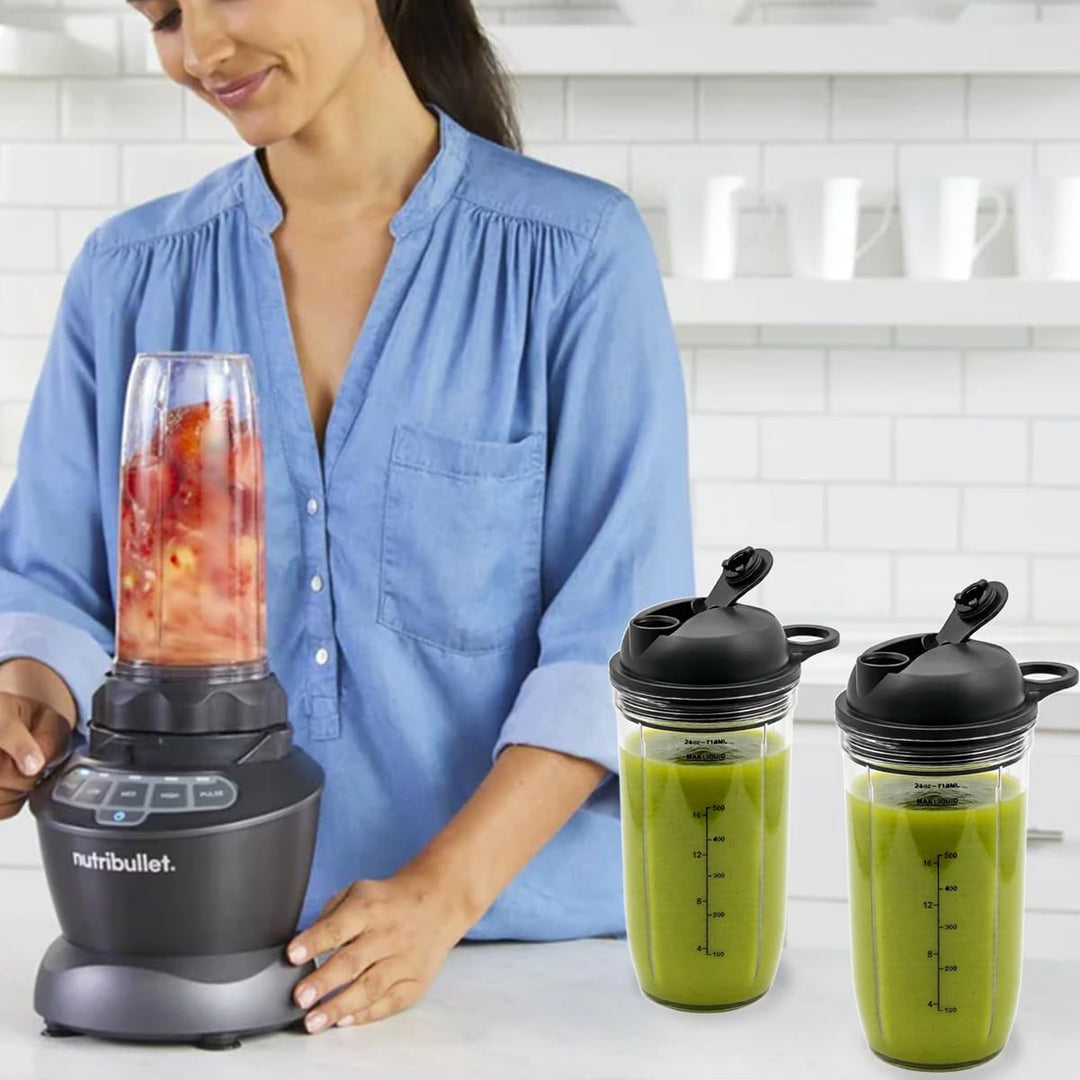 Mixer Becher und Deckel Zubehör für nutribullet Full Size Blender Combo 1200 Watt und 1000 Watt - 24