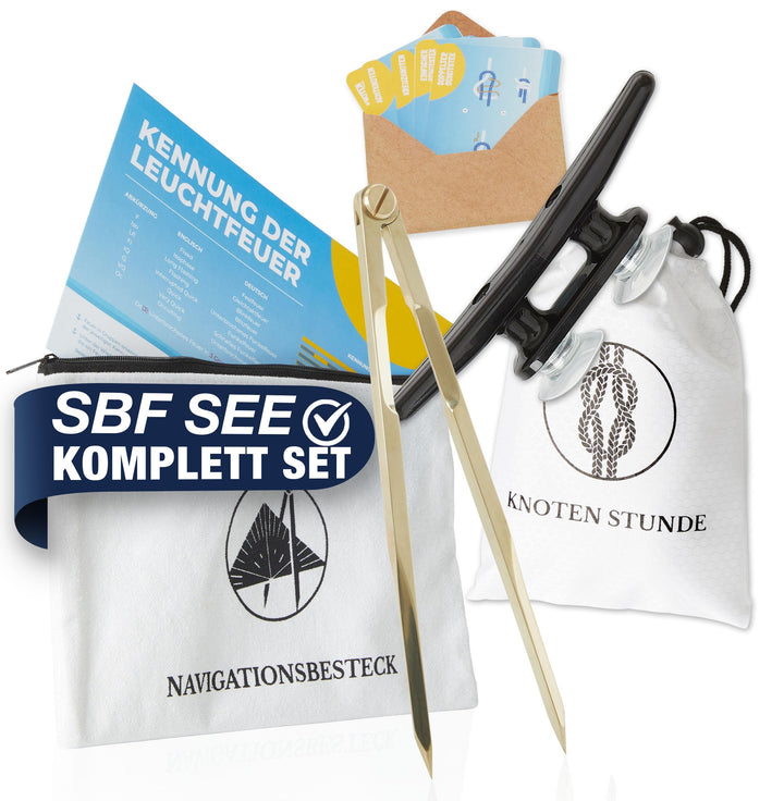 Kapitänsset - Navigationsbesteck und Knoten Übungsset - Ideal ausgestattet für den SBF - Super Gesch