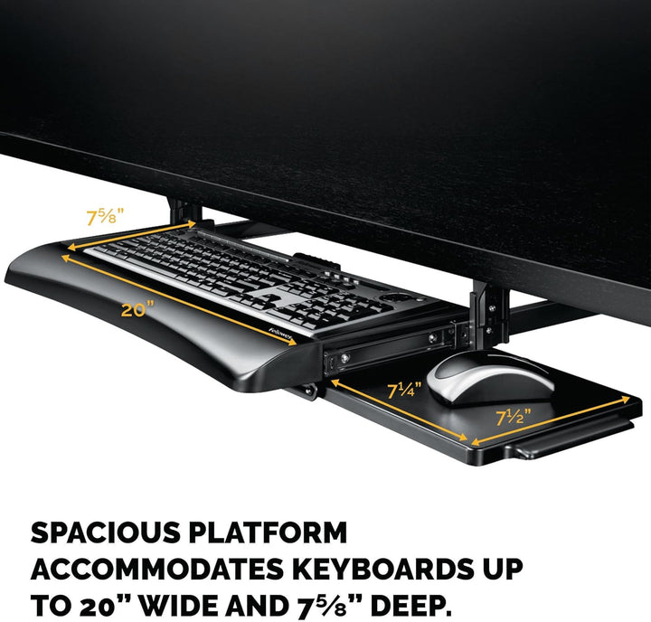 Fellowes Office Suites 9140305 Keyboard-Schublade, Schwarz/Silber