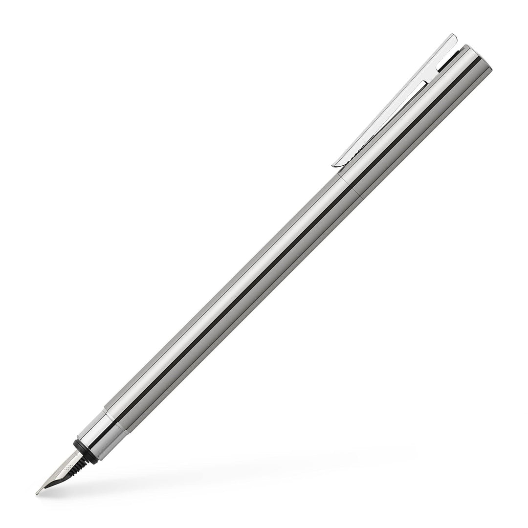 Faber-Castell 342002 - Füller Neo Slim Edelstahl, Federbreite EF, silber glänzend Federbreite EF sil