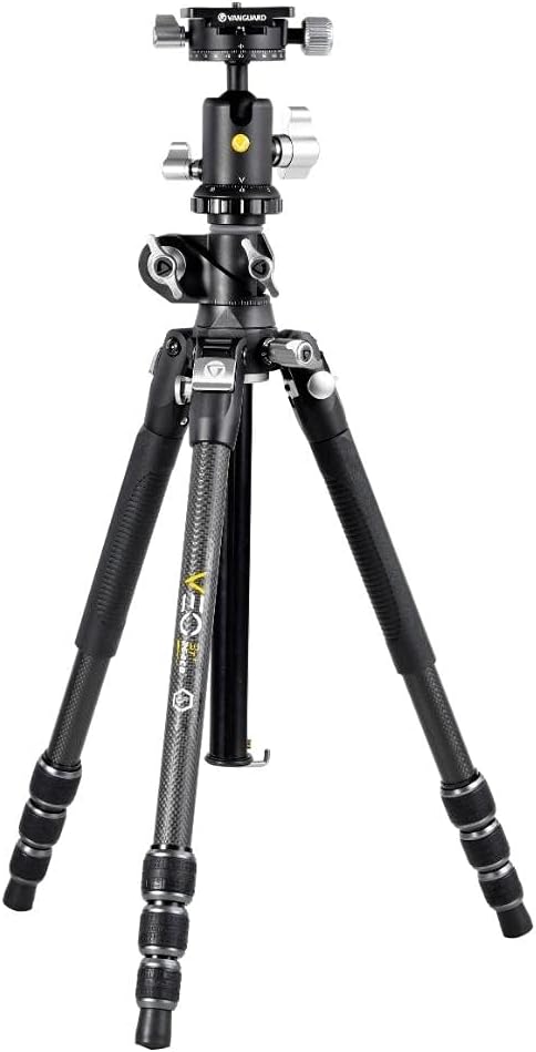 Vanguard VEO3T+ 264CB - Dreibein-Reisestativ, Makrostativ & Monopod aus Carbon - Multi-Mount fähig -