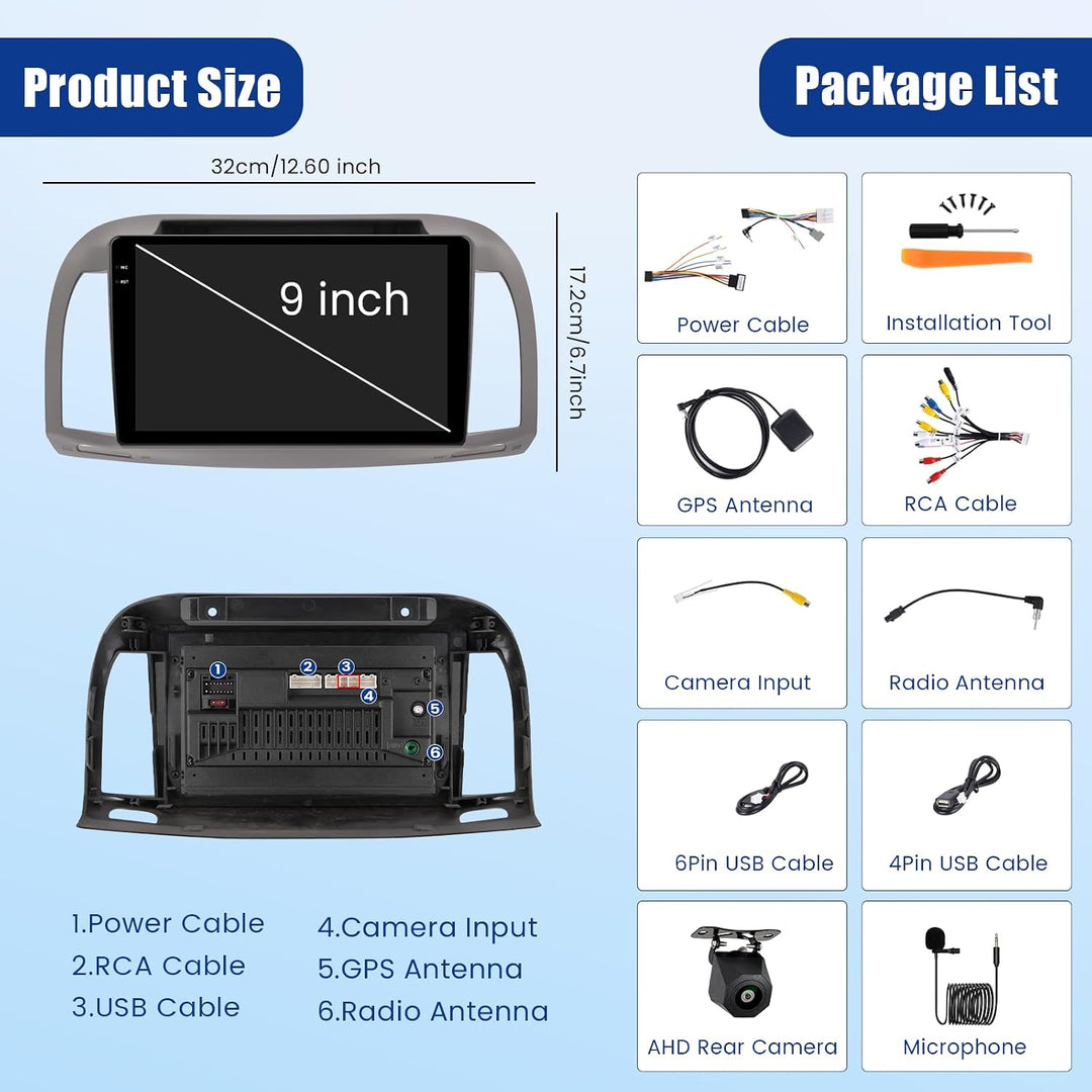 Inefala 4+128G Android 15 Autoradio für Micra 3 K12 2002-2009 mit 9&