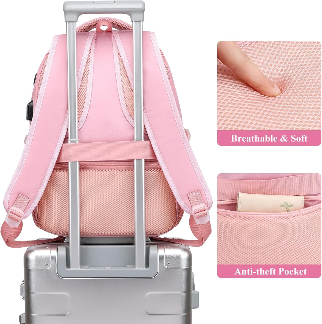 kadilong Rucksack Schule Mädchen Rucksack Laptop Damen 15,6 Zoll für Uni,Schultasche Schulranzen mit