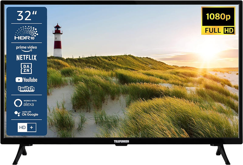 TELEFUNKEN XF32SN550S 32 Zoll Fernseher/Smart TV (Full HD, HDR, Triple-Tuner) - Inkl. 6 Monate HD+ [