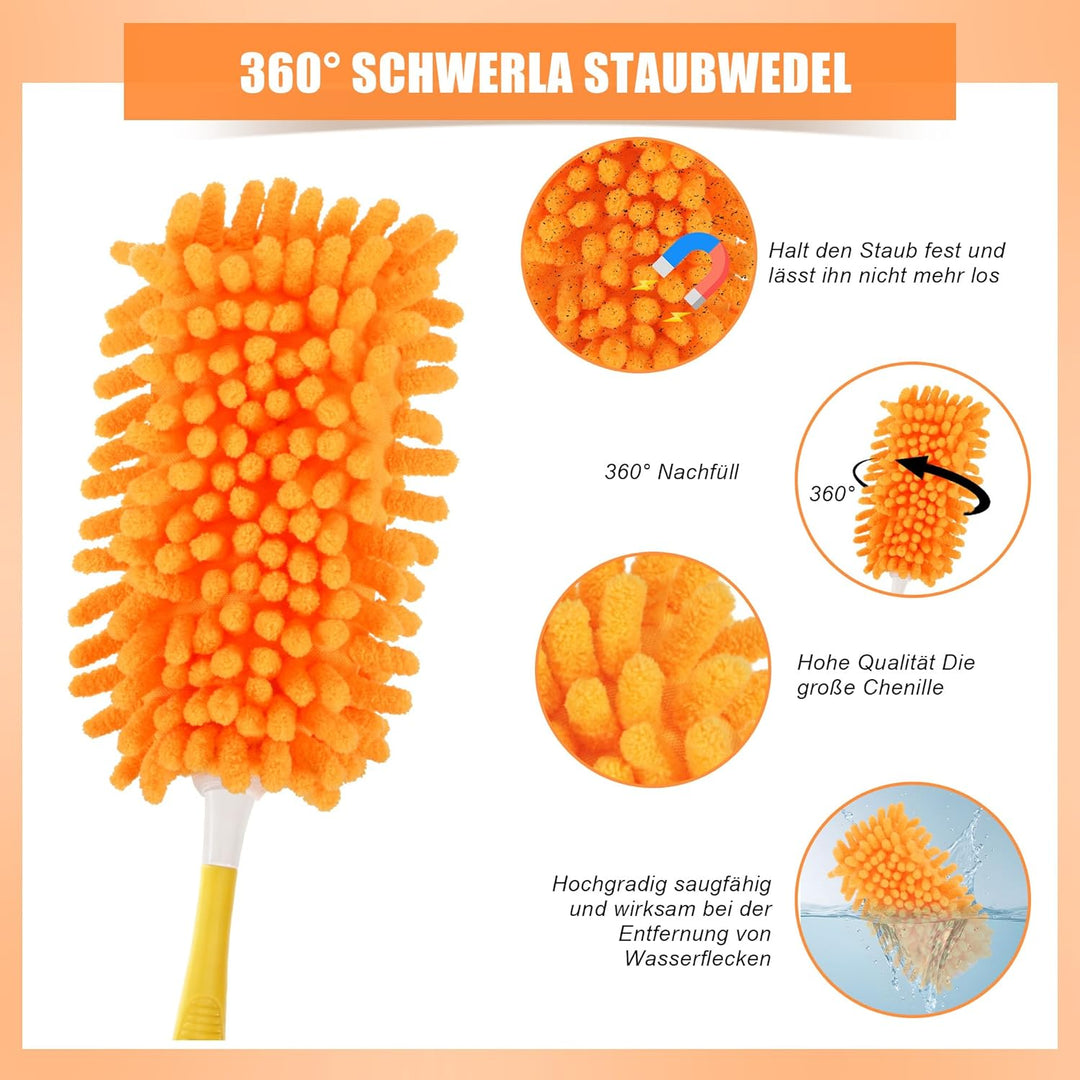 9 Stück Staubwedel Waschbar Für Swiffer Duster Staubmagnet Nachfüllpack, 360°Für Swiffer Staubmagnet