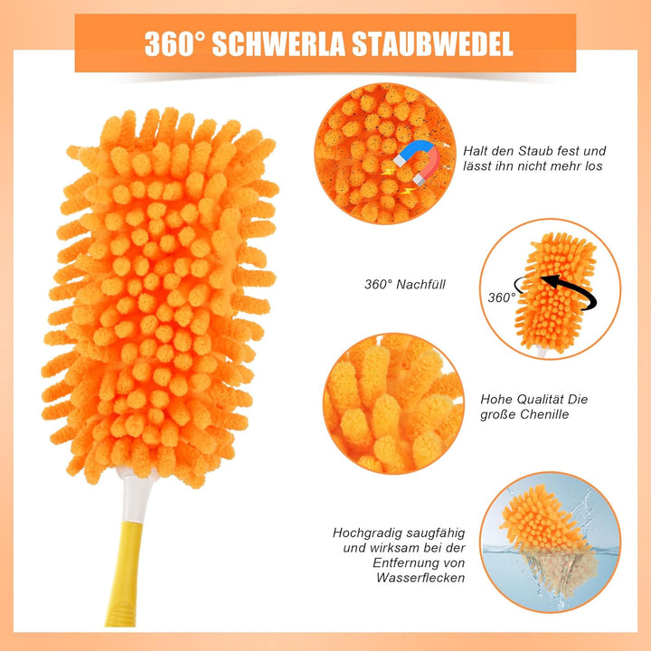 9 Stück Staubwedel Waschbar Für Swiffer Duster Staubmagnet Nachfüllpack, 360°Für Swiffer Staubmagnet