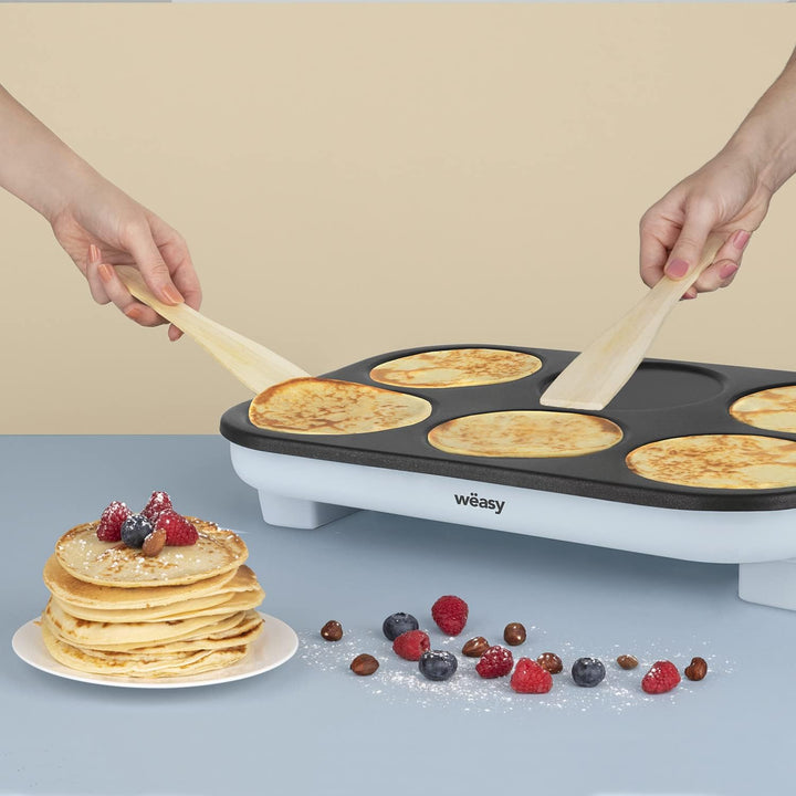 Party GOO60 Wëasy Crepesgerät, Mini Crepes und Pancakes, Antihaftbeschichtung, Temperatur bis 240 °C