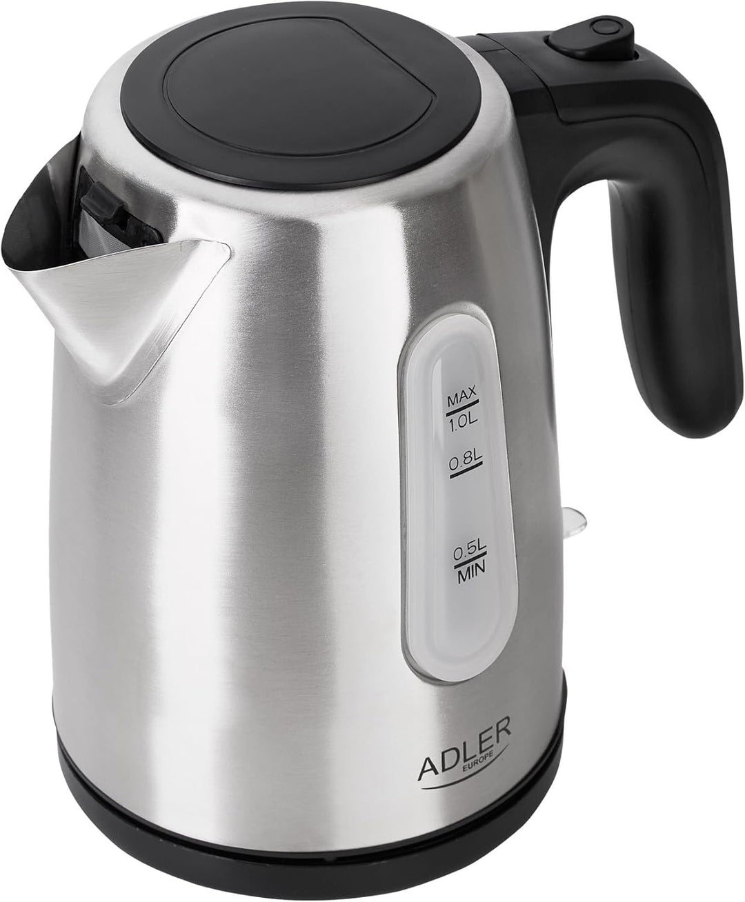 Adler Wasserkocher aus Metall mit einer Kapazität von 1 Liter und 1200 W Leistung AD 1273, 1630, Ede