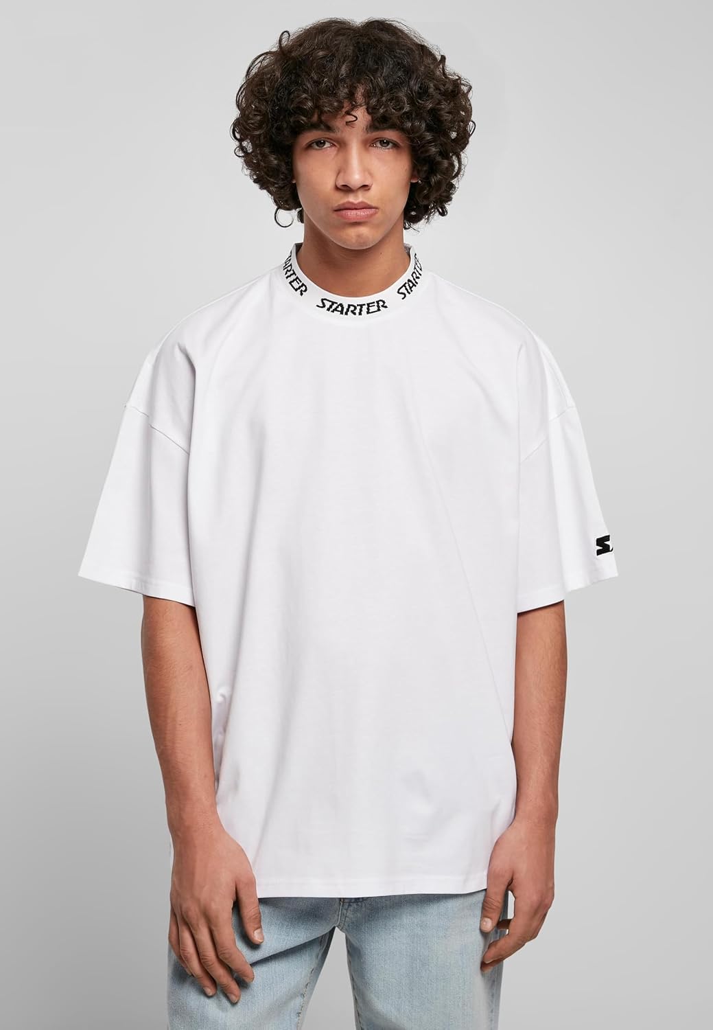 STARTER BLACK LABEL Herren Starter Jaquard Rib Tee, Weiss