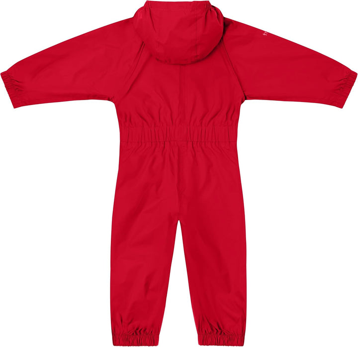 Trespass Unisex Kinder Knopf Wasserdichter Regenanzug mit Kapuze 18-24 Monate Rot, 18-24 Monate Rot