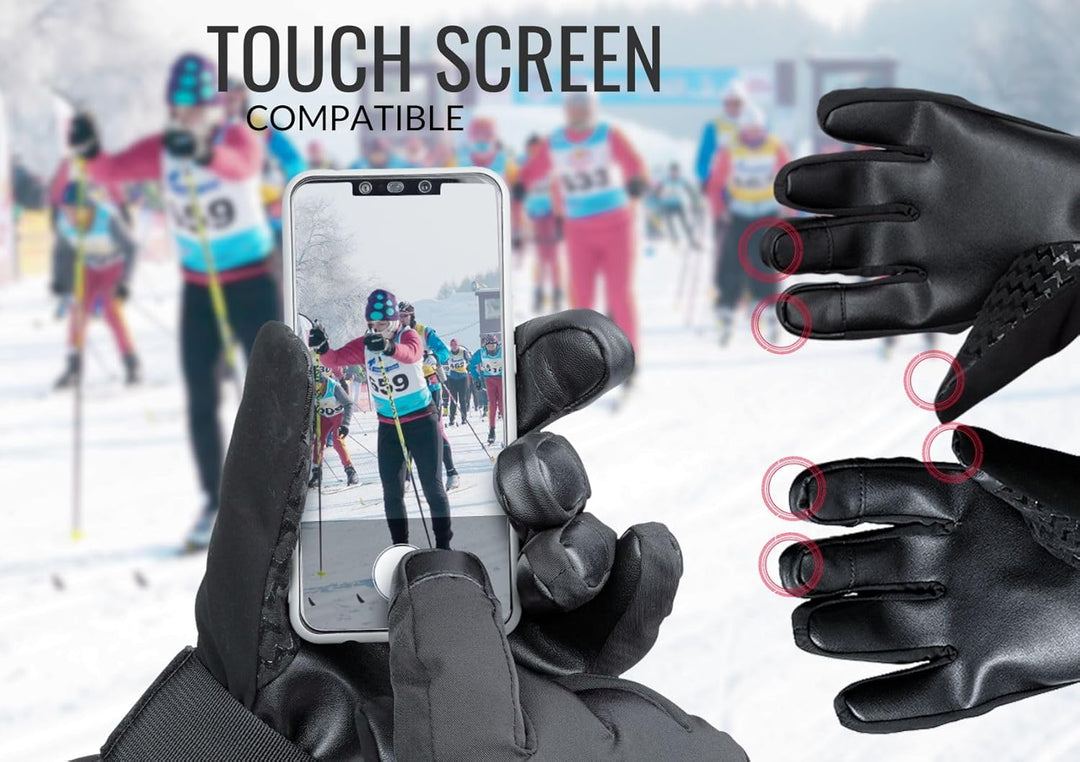 devembr Advanced Ski-Handschuhe mit Handgelenkschutz und Herausnehmbarem Innenfutter (S/M/L), S