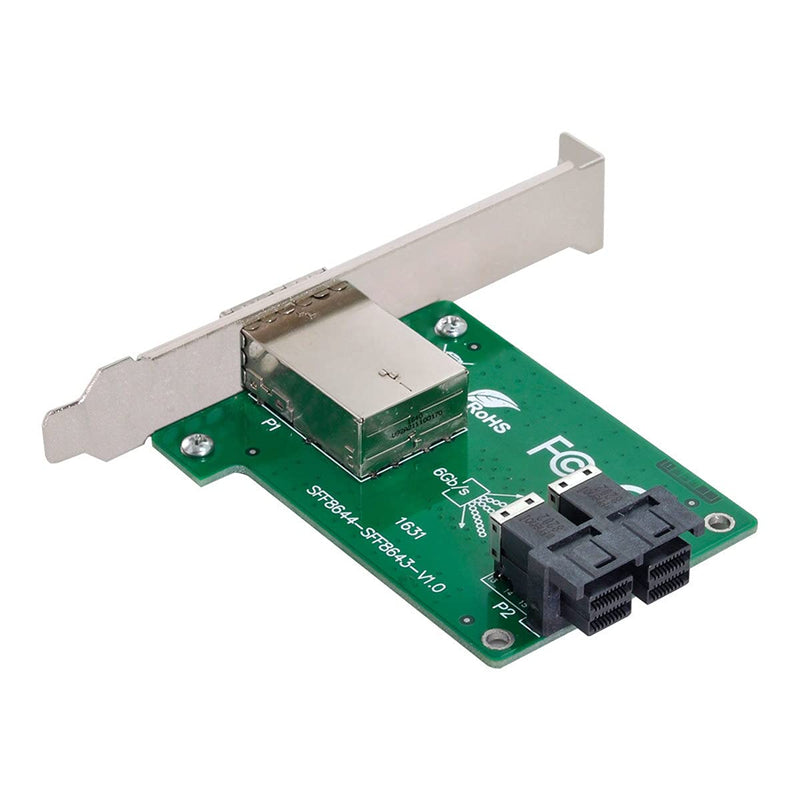 chenyang Mini SAS 2 SFF-8644 zu 2 SFF-8643 HD Data Server Converter Adapter mit Klammer 2 SFF-8644 t