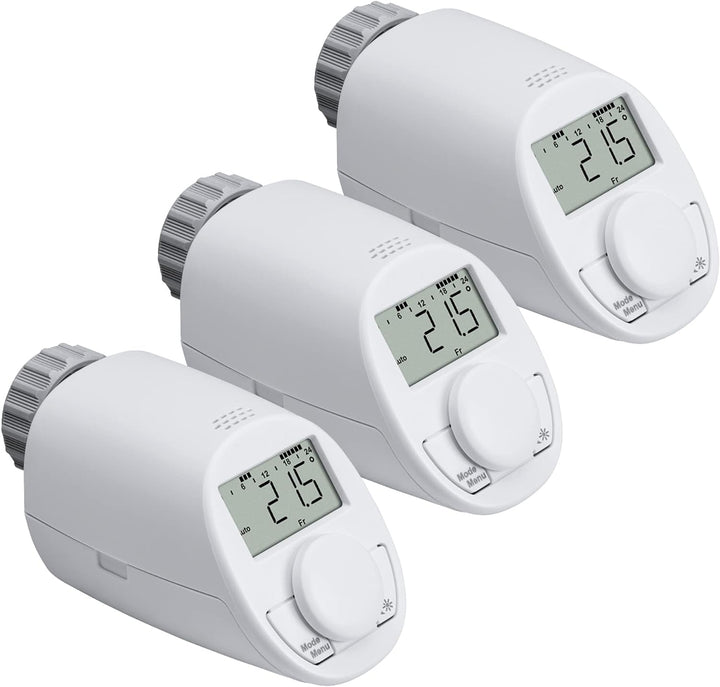 eqiva 3er-Set Model N Elektronik-Heizkörperthermostat mit Boost-Funktion…, 3er-Set