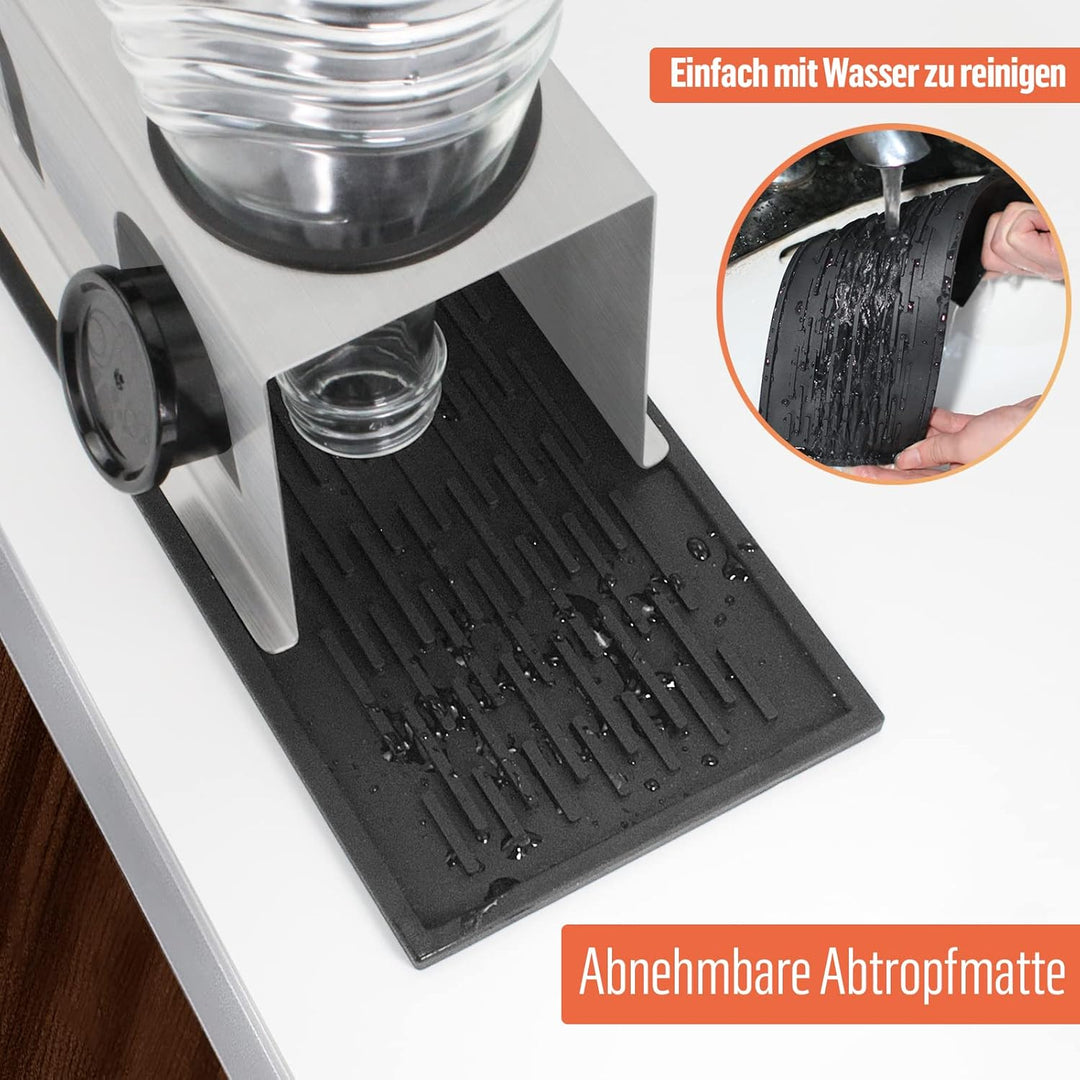 ACTIV CUISINE Flaschenhalter für Sodastream Duo Crystal Flaschen, 3er Edelstahl Abtropfhalter, Abtro