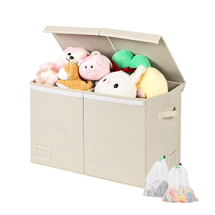 Aufbewahrungsbox mit Deckel | 72L, 60 x 31 x 38 cm | Extra Gross Aufbewahrungsbox Kinder - Faltbar S