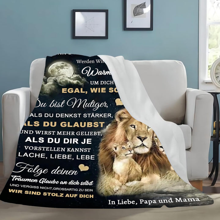 Personalisierte Decke Geschenk für Tochter Von Eltern, Kuscheldecke Flauschige An Unsere Tochter Von