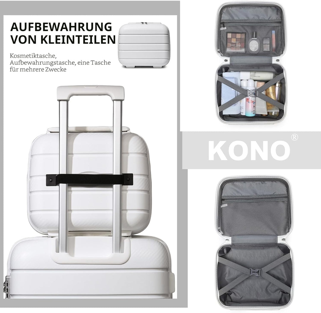 KONO Zwillingsrollen Reisekoffer TSA-Schloss Trolley Koffer Leichter Polypropylen Hartschale Rollkof