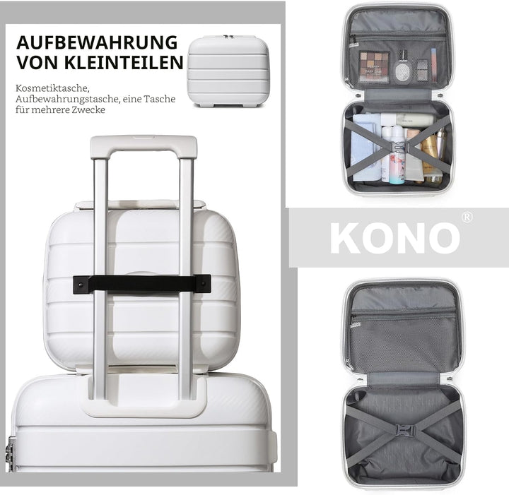 KONO Zwillingsrollen Reisekoffer TSA-Schloss Trolley Koffer Leichter Polypropylen Hartschale Rollkof