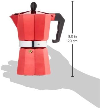 Espressokocher Classico metallic rot, 6 Tassen