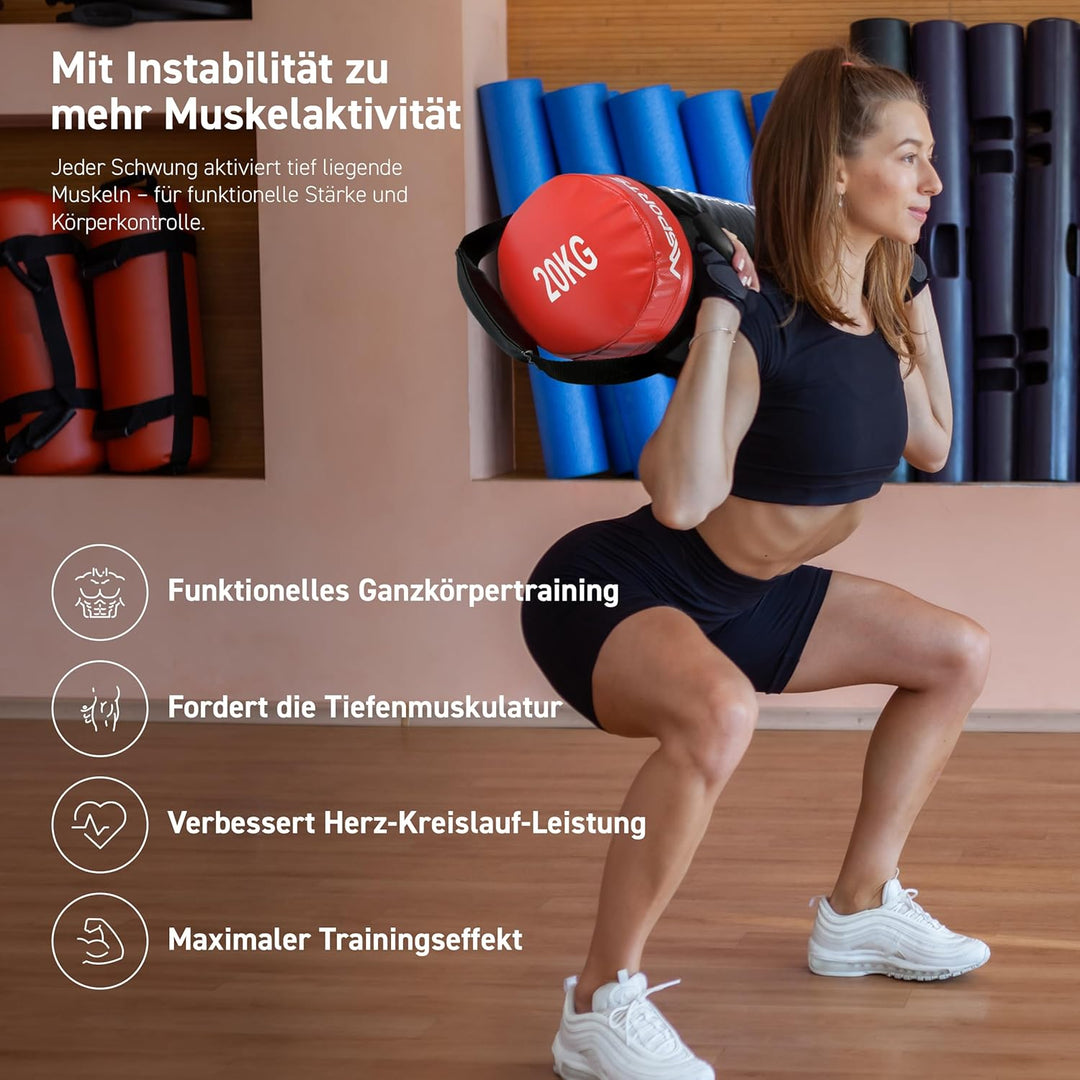 MSPORTS Power Bag Premium 5-30 kg Fitness Bag - Sandsack für Functional Fitness Gewichtssack 20