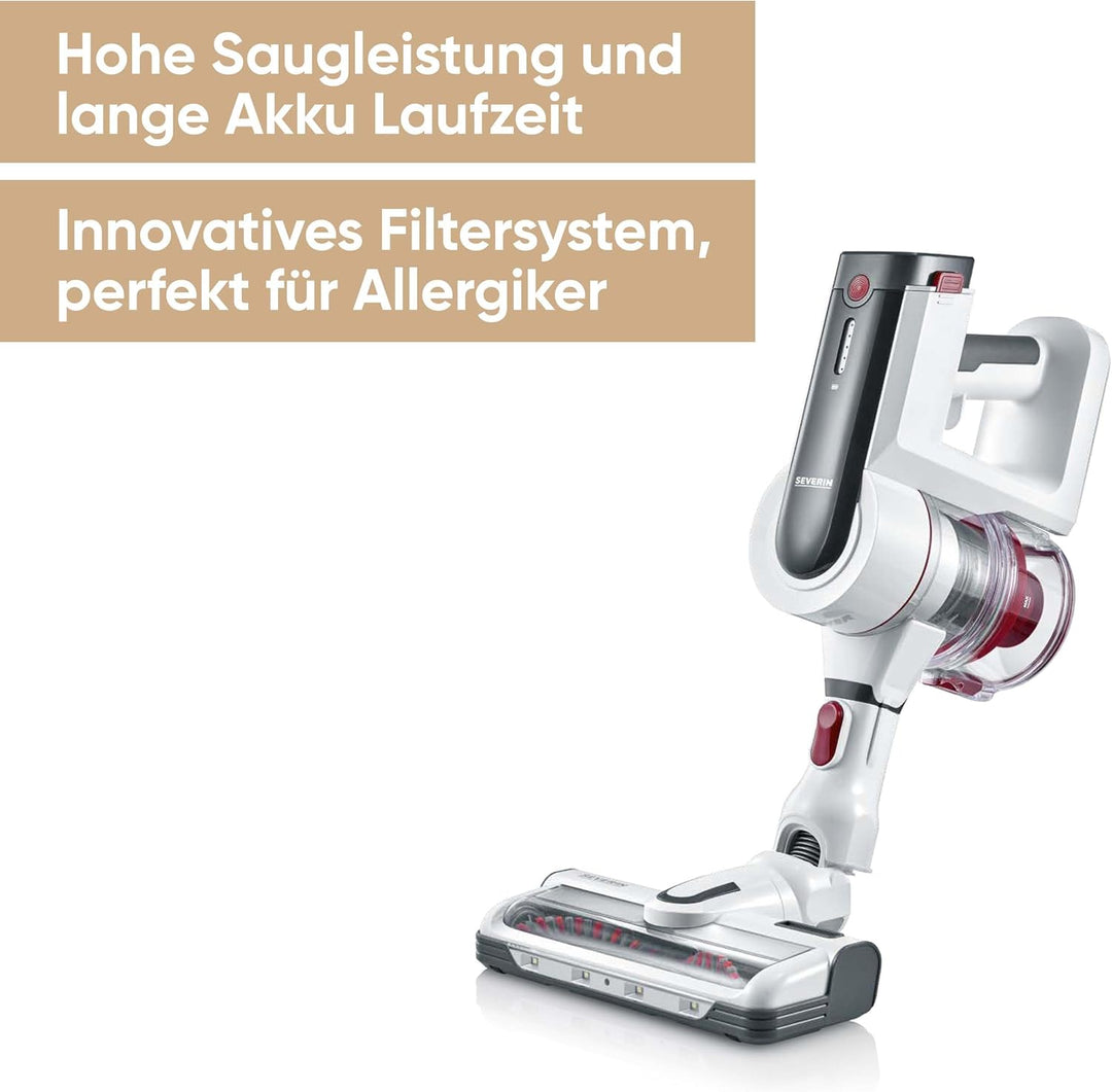 SEVERIN 2-in-1 Stiel- und Handstaubsauger, leistungsstarker Akku Staubsauger für Tierhaare, kabellos