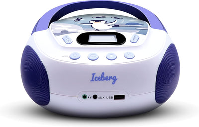 Metronic Iceberg 477179 CD-MP3-Player für Kinder, USB-Port und Audio-Eingang, Kopfhörerausgang, blau