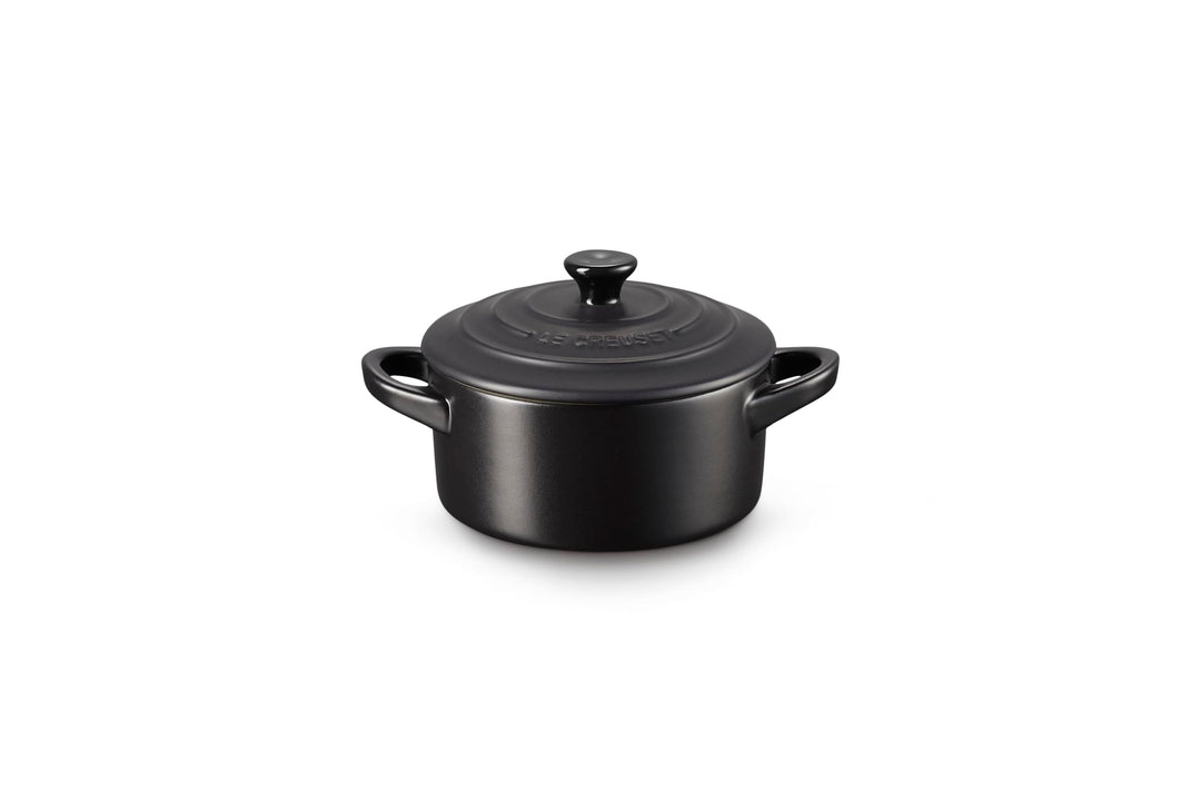 Le Creuset Mini-Cocotte aus Steinzeug, 250 ml, 10 x 5 cm, Schwarz Matt, 71901100000100, Schwarz Matt