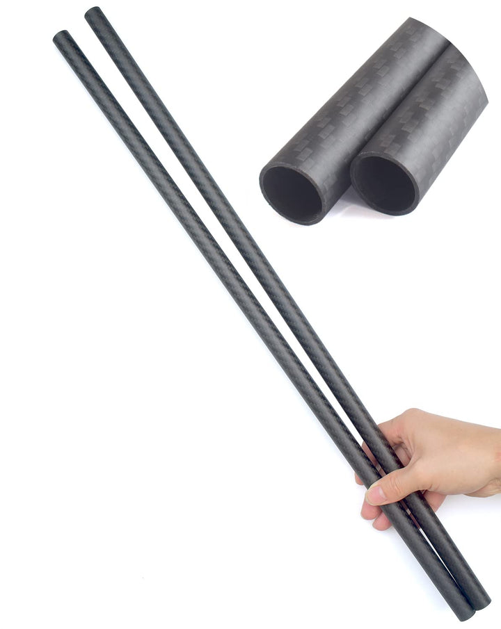 2 Stück 600 mm Länge Kohlefaserrohr 16 x 14 x 600 mm, 10/12/22/25/30/35 mm erhältlich, 3K Rolle gewi