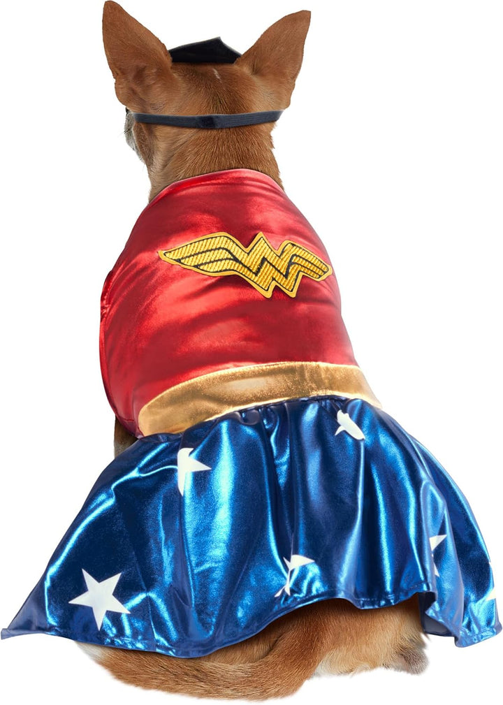 Offizielles Rubie's DC Comic Wonder Woman Kostüm für Hunde, Superhelden-Geschenk, grosse Hundegrösse