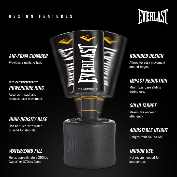 Everlast Unisex Power Core Freestanding Punch Bag Schwarz, Schwarz