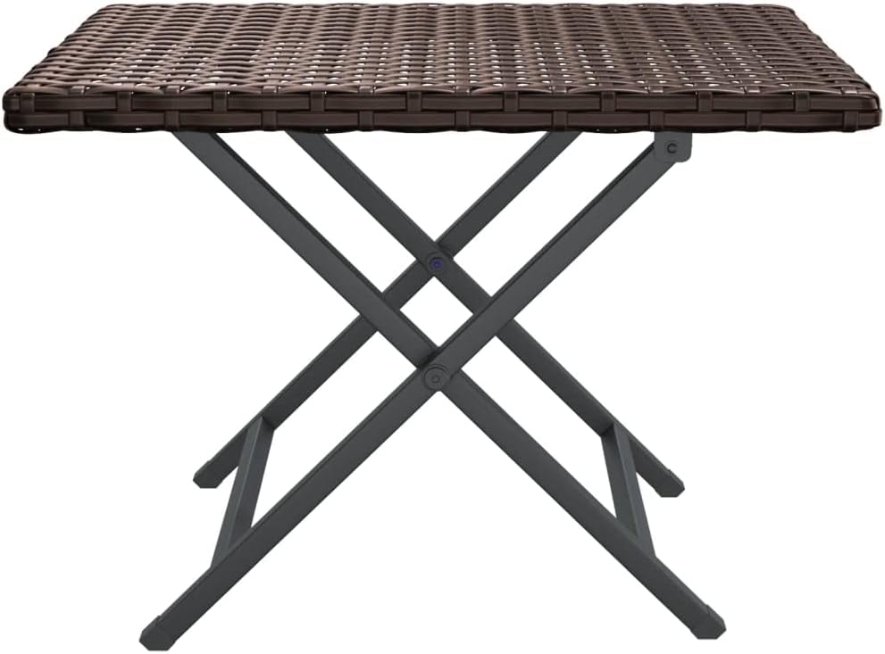 Makastle Polyrattan Klapptisch 45x35x32 cm Platzsparend Klappbar Tragbar Wetterfest Aussen Gartentis