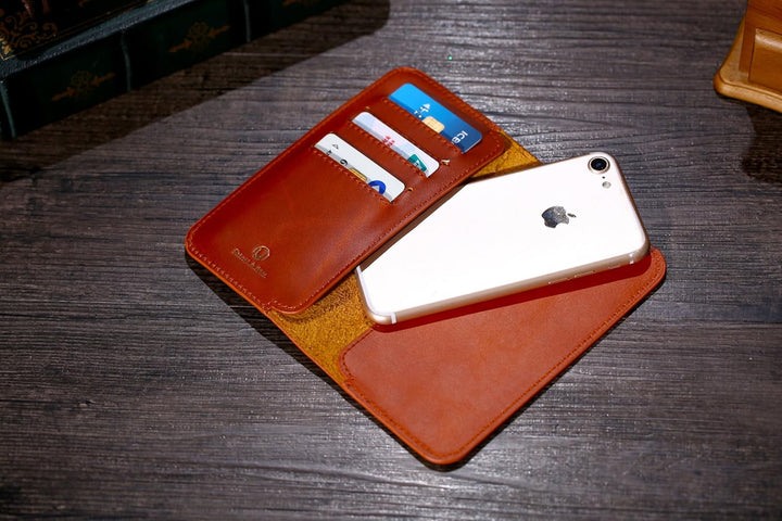 Cronus & Rhea - Smartphone Geldbörse aus Leder - Modell: Cerberus - Mit Geschenkbox - Geldbeutel Hül
