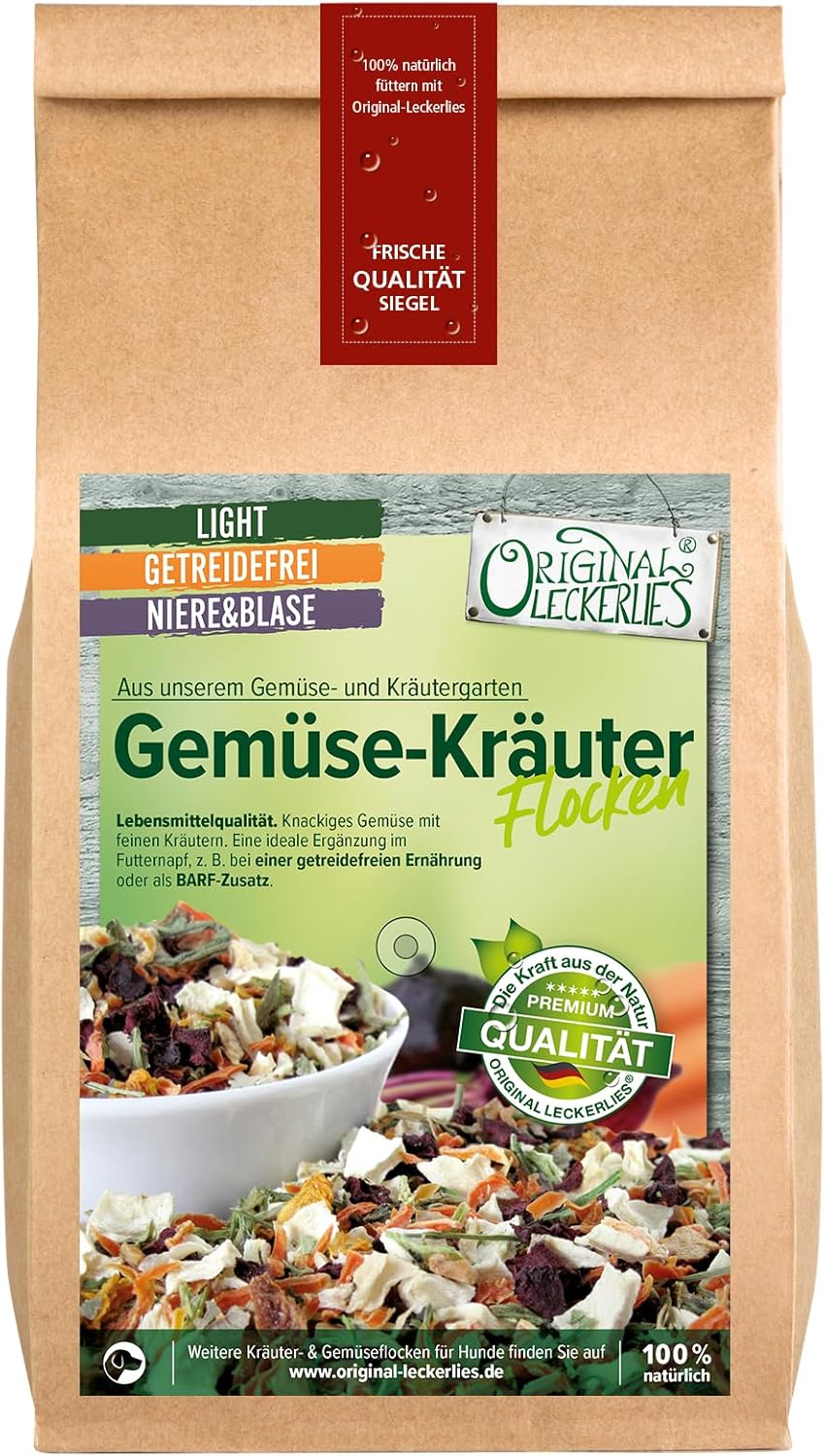 Original-Leckerlies: Gemüse-Kräutermix, 5 kg getreidefreie Gemüseflocken, Hundeflocken, Hundefutter,