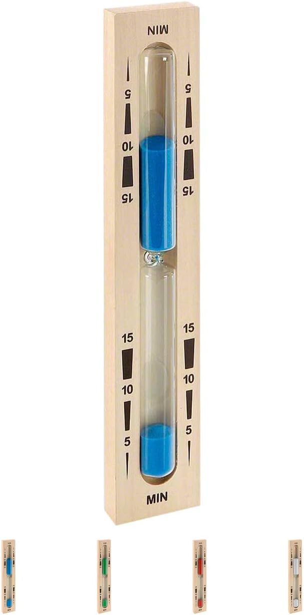 Sport-Tec Sauna-Sanduhr aus Holz, 15-Min. Laufzeit Blau, Blau
