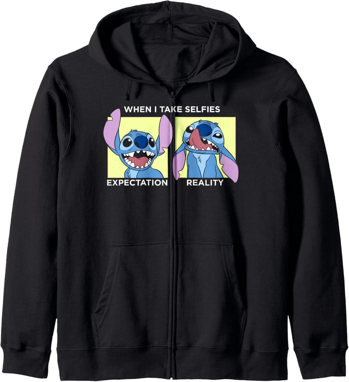 Disney Lilo & Stitch When I Take Selfies Expectation Reality Kapuzenjacke