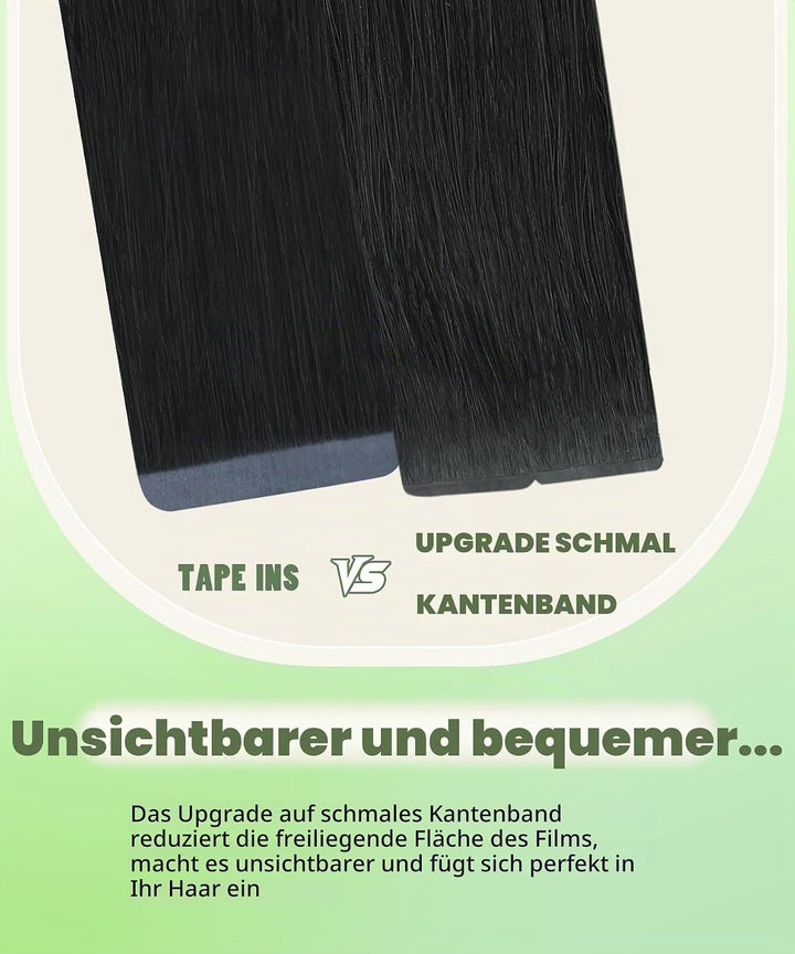 SURNEL Tape in Extensions Echthaar 22 Zoll Schwarz Weich Remy Tape in Extensions 50g/20pcs(tape