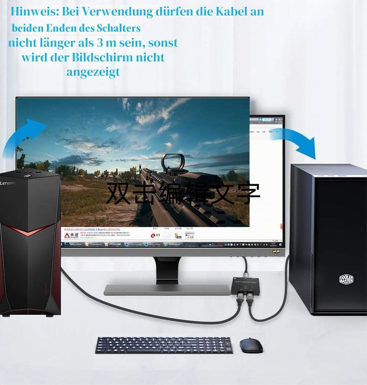 CABLEDECONN DisplayPort 8K DP 1.4 2In 1Out 1In 2Out Switch Bi-Direction 8K@30Hz 4K@120Hz Splitter Co