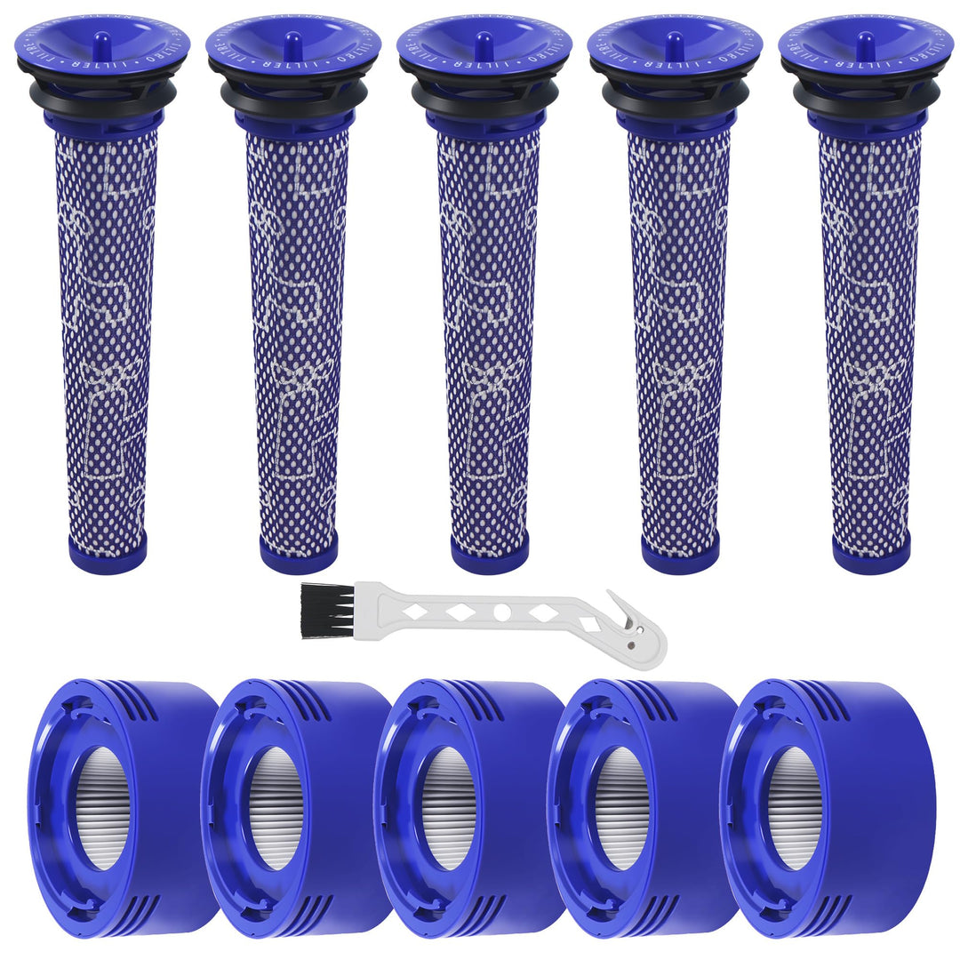 10 Stück für Dyson V8 V7 Filter,V8 V7 Ersatzteile Filter Zubehör set für Dyson,5x Vorfilter + 5x HEP