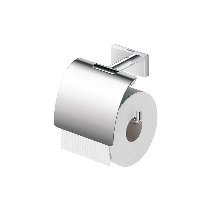 Duravit Papierrollenhalter Karree, Toilettenpapierhalter für 1 Rolle, Klopapierhalter Wandmontage, C