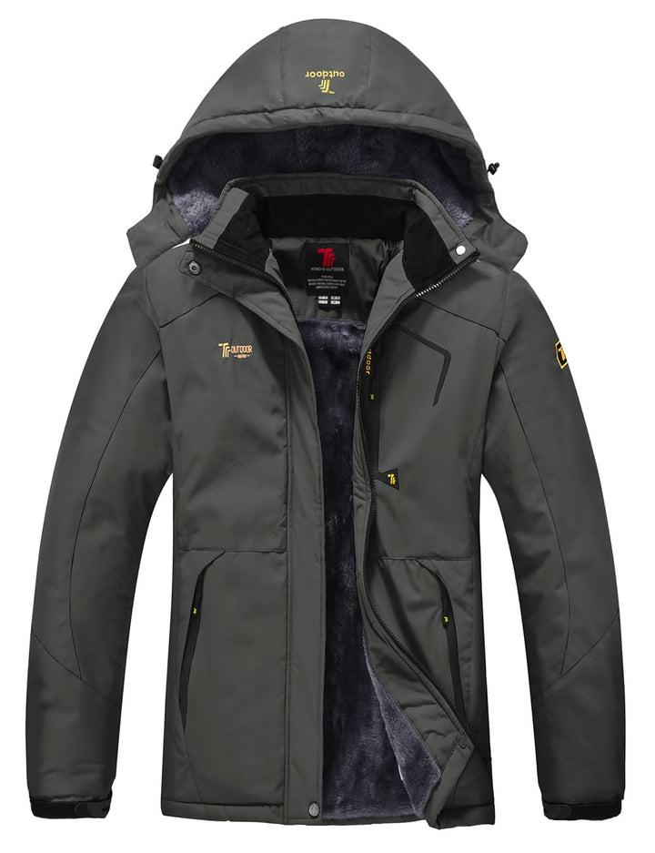 YSENTO Damen Winterjacke Wasserdicht Skijacke Outdoor Softshelljacke Warm Fleecejacke Funktionsjacke
