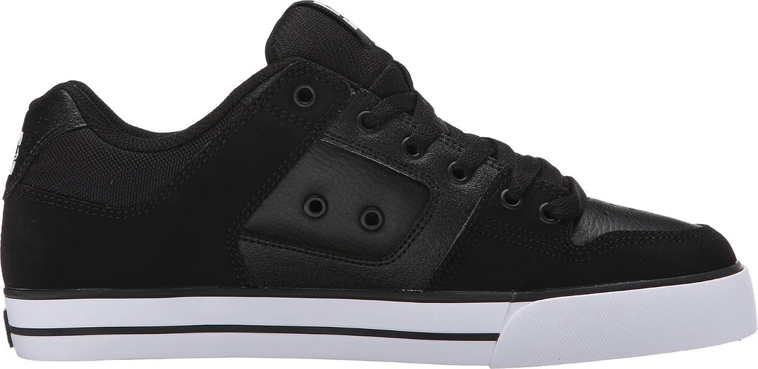 DC Shoes Herren Pure Skate-Schuh 38.5 EU Schwarz Schwarz Weiss, 38.5 EU Schwarz Schwarz Weiss