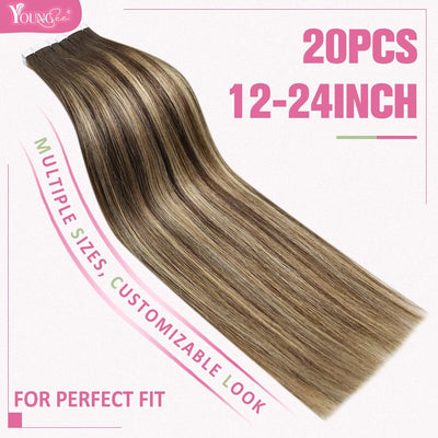 YoungSee Echthaar Extensions Tape Ombre Tape in Extensions Echthaar Kurz 30 cm Tape Haarverlangerung