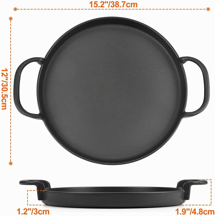 Onlyfire Runde Gusseisen-Pfanne Ø 30,5 cm für Weber Gourmet BBQ System 7421 | Ersatzteile für Weber