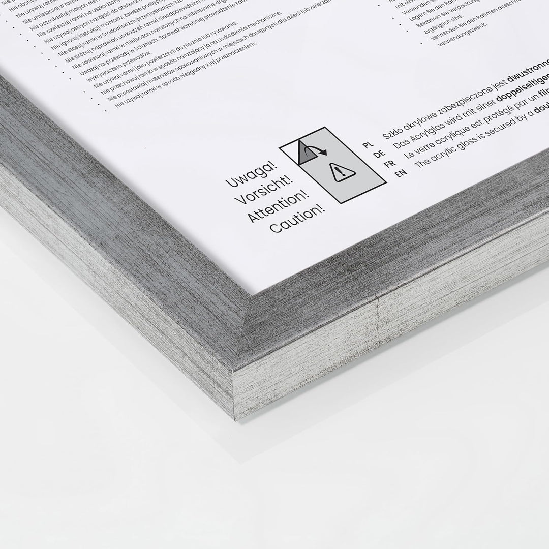 POSTER ART Bilderrahmen Set 2 Stück 50x70 cm Silber gealtert San Diego | Zum Aufhängen aus MDF und A
