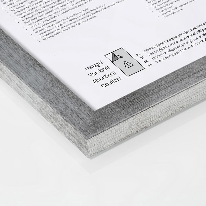 POSTER ART Bilderrahmen Set 2 Stück 50x70 cm Silber gealtert San Diego | Zum Aufhängen aus MDF und A