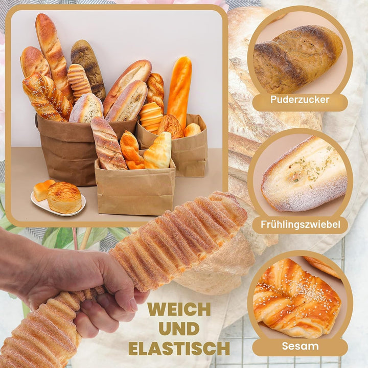 Gresorth 4 Stück Gefälschte Gross Meersamen Brot Satz Dekoration Künstliche Realistisch Drehung Brot